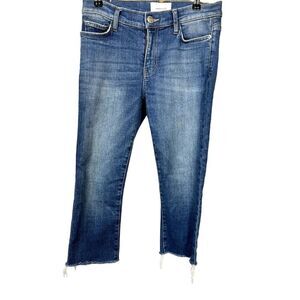 CURRENT/ELLIOT Women's Distressed Denim Cropped Jeans Blue Size 28
